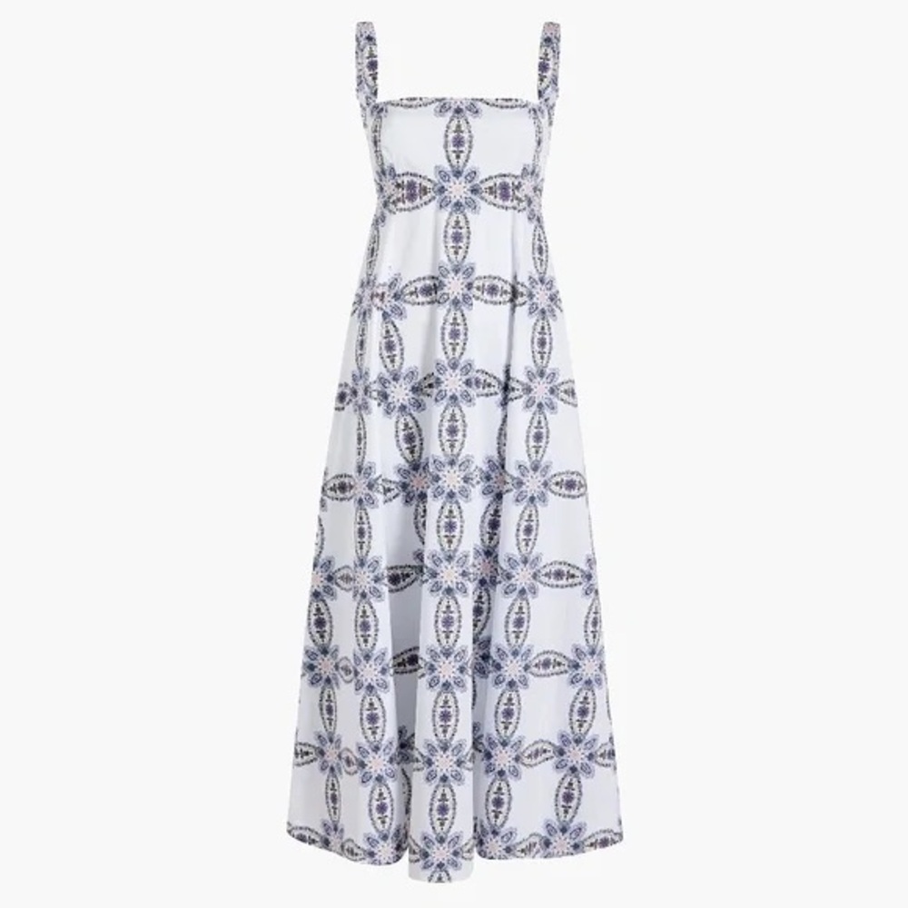 Hill House Rowena Cotton Midi Dress in multicolor Marseille Geo, medium